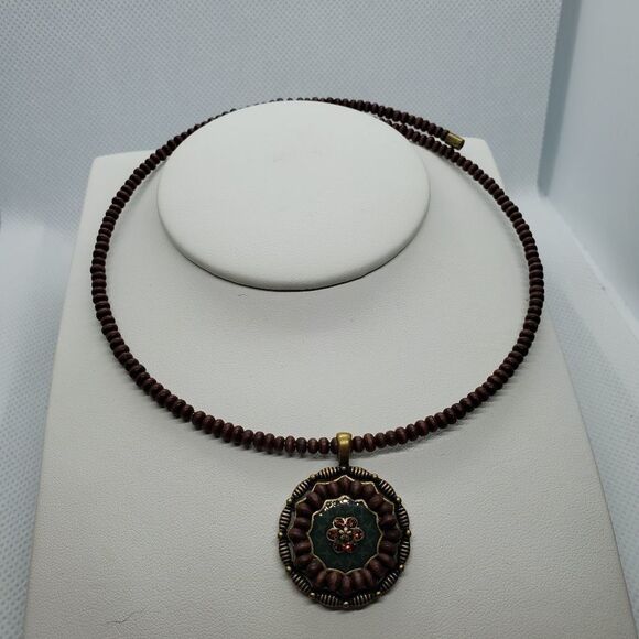 Lia Sophia Brown, Gold, Blue, & Orange Necklace - Picture 1 of 3